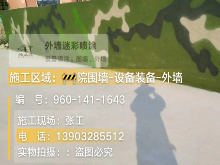 白沙 迷彩漆喷涂价格（按平方米计费）